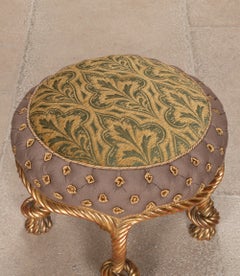 Napoleon III Gilt Wood Rope Twist Carved Tabouret