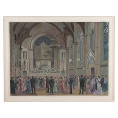 Dipinto a olio su tela della fine del XIX secolo, “Il ballo dei stampatori di calicò”, 1882, di Forre