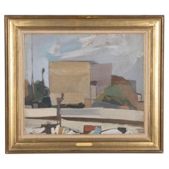 19th Century Oil on Board Painting 'City Landscape' in the Manner of William Col