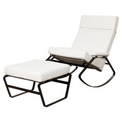 1960s William Plunkett Reigate Rocking Chair and Footstool