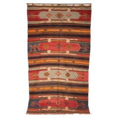 Tappeto kilim turco dell'Anatolia a tessitura piatta, dei primi anni del XX secolo