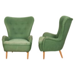 Pair of 20th Century English Ernest Race Wing Armchairs