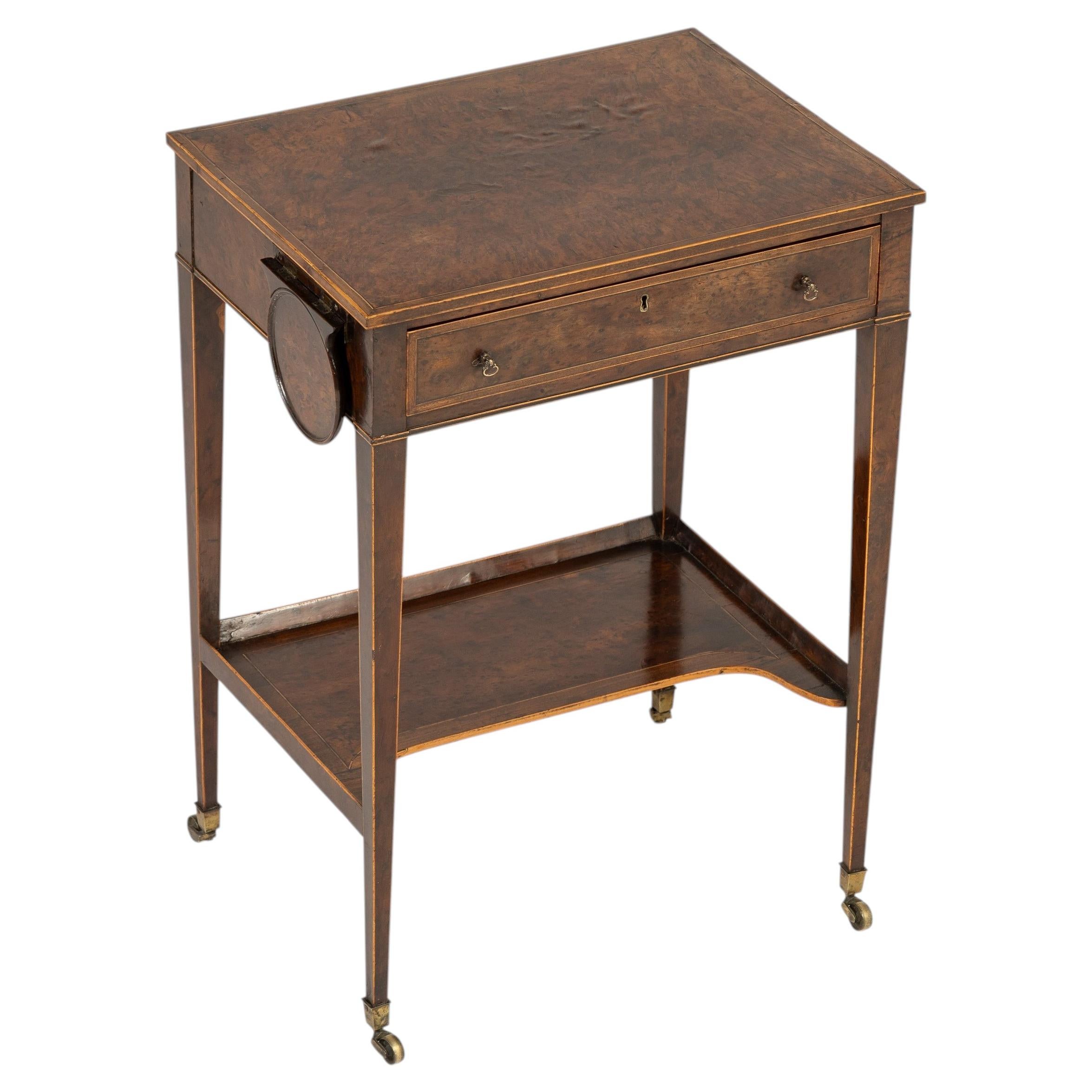 Small 19th Century Burr Yew Wood Writing Table For Sale