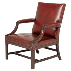 Large 18th Century English Mahogany Gainsborough Chair