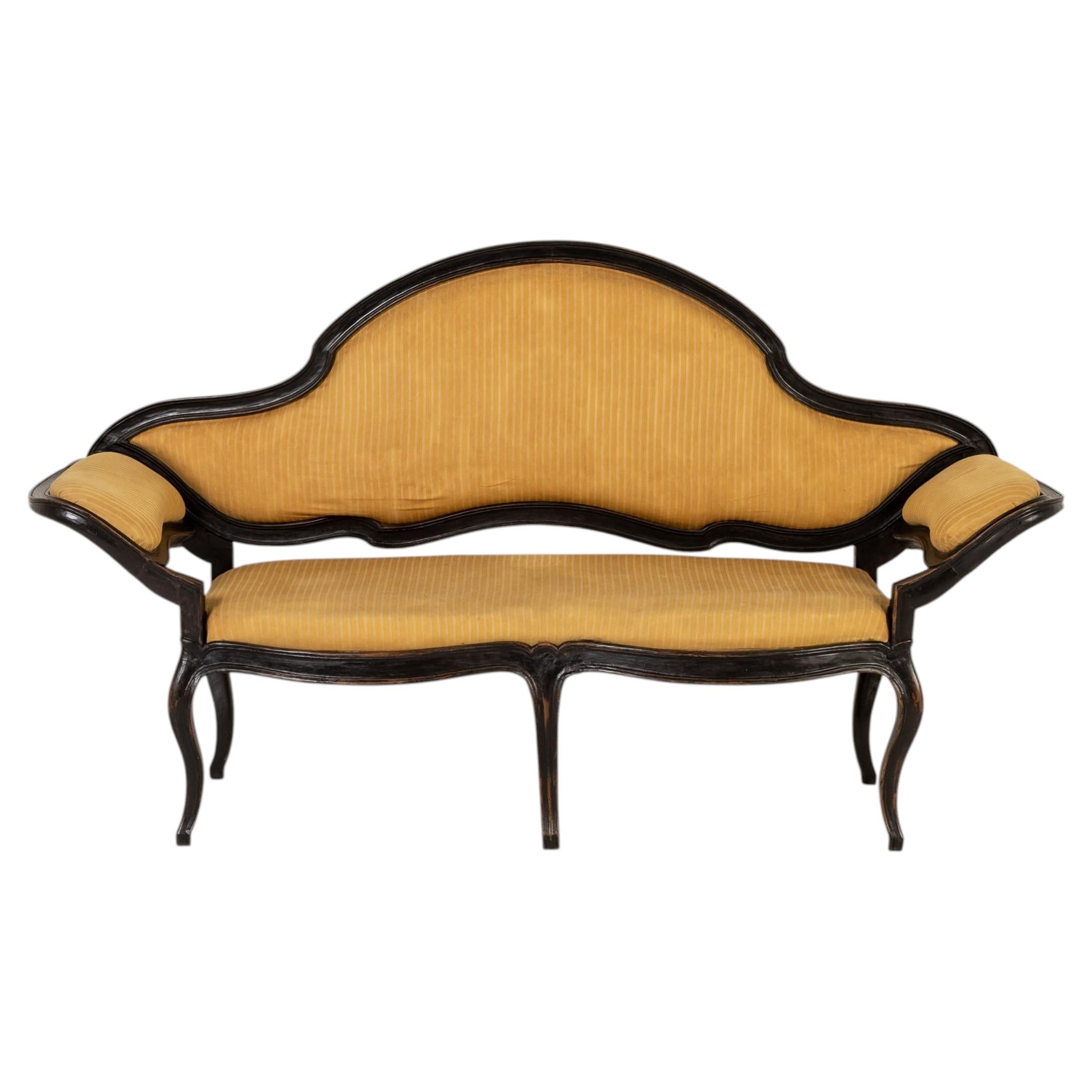 18th Century Italian Ebonised Sofa For Sale
