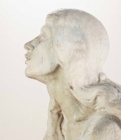 Large 19th Century English Pre-Raphaelite Limewood Carving 'St Agnes'