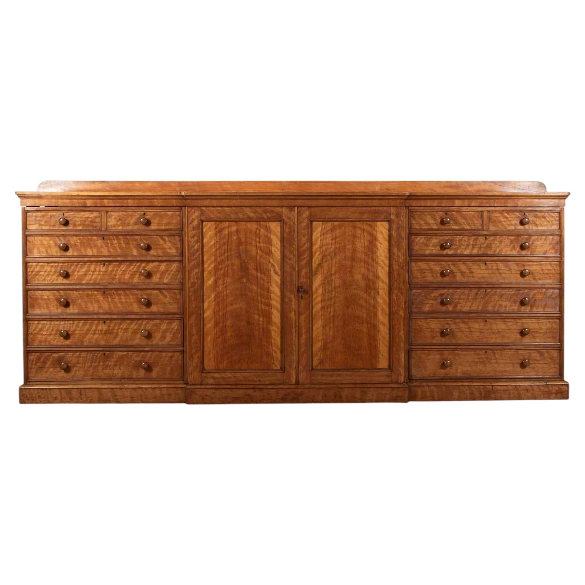 Victorian Satin Birch Linen Press For Sale