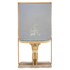 Early 20th Century Italian Art Deco Mirrored Console by Fontana Arte