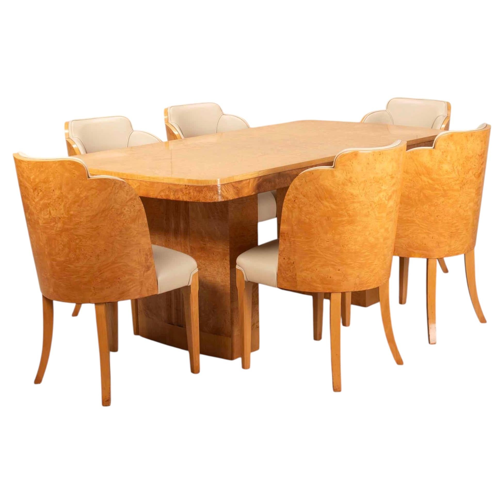 Six Seater Art Deco Dining Suite by Harry & Lou Epstein For Sale