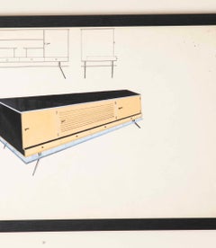 Collection of Seven Mid-Century Modern Italian Design Studies by Anfossi