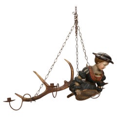 19th Century German Black Forest Lusterweibchen Chandelier