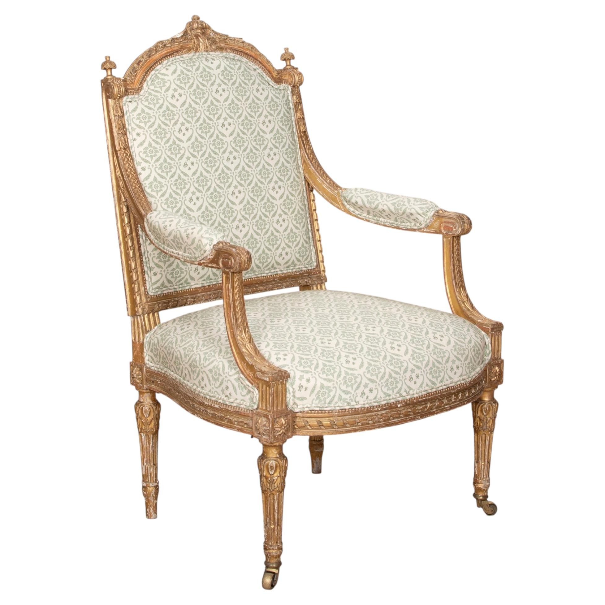 Late 19th Century Howard & Sons Louis XV Style Armchair For Sale