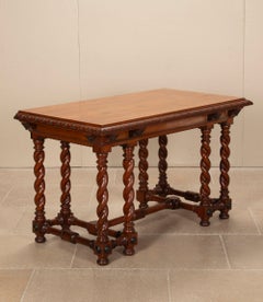 19th Century English Walnut and Oak Console Table