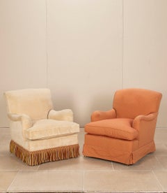 Matched Pair of 20th Century Howard and Sons ‘Deep-Seated Bridgewater’ Armchairs