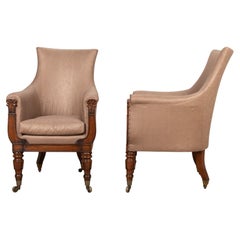 Pair of Early 19th Century George IV Library Armchairs