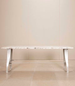 20th Century French Industrial Iron and Marble Console Table