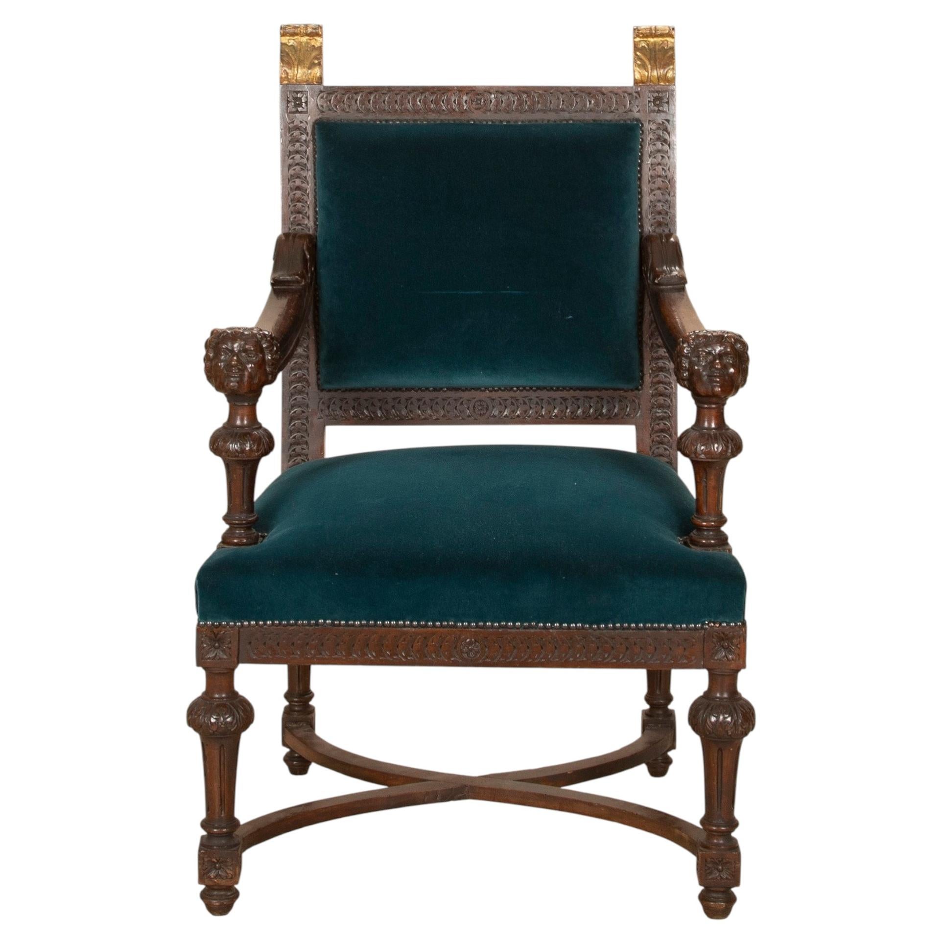 19th Century Tuscan Armchair For Sale