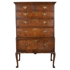 Early 18th Century George I Burr Walnut Tallboy