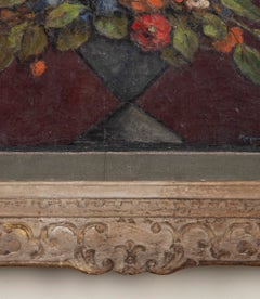 Large Mid-20th Century French Still Life Oil on Canvas Painting
