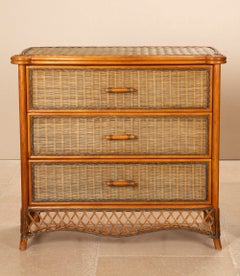 Pair of 1960s Spanish Cane Commodes