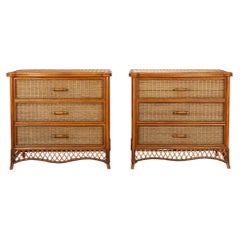 Pair of 1960s Spanish Cane Commodes