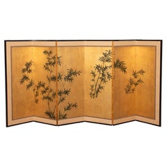 20th Century Japanese Folding Screen of Bamboo Groves
