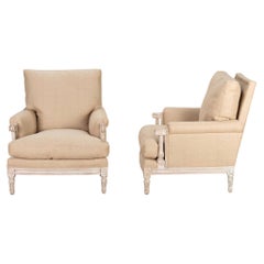 Large Pair of Mid-20th Century French Armchairs
