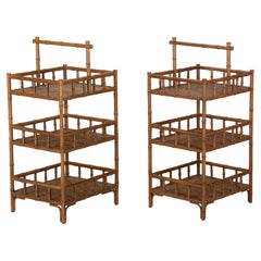Pair of 20th Century French Faux Bamboo Side Tables