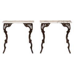 Pair of Late 19th Century English Cast Iron Console Tables