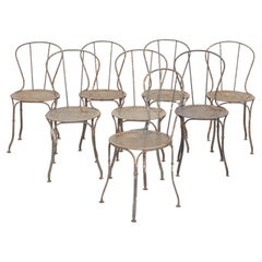 Set of Eight 19th Century French Iron Garden Chairs
