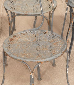 Set of Eight 19th Century French Iron Garden Chairs