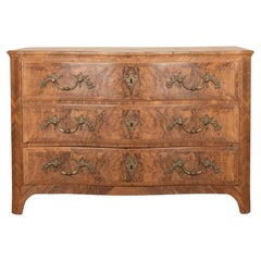 18th Century French Bleached Walnut Serpentine Commode