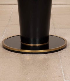 20th Century French Jean Pascaud Ebonised and Bronze Centre Table