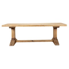 Large 20th Century French Oak Refectory Table