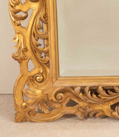 Large 19th Century French Carved Parcel Gilt Mirror
