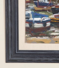 Late 20th Century English Oil on Board Painting 'Mousehole at Low Tide' by Ken H