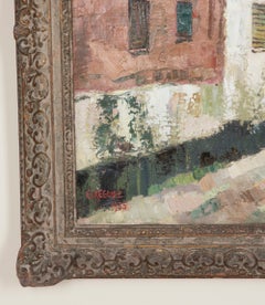 Large 20th Century Impressionist Oil on Canvas Painting of Newlyn by Gregoire Bo