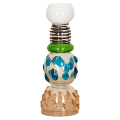 Mid-Century Italian Memphis Milano Alcor Glass Vase Designed by Ettore Sottsass