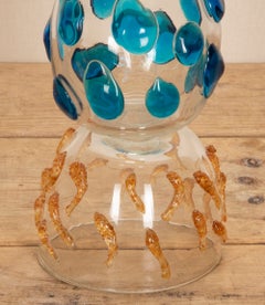 Mid-Century Italian Memphis Milano Alcor Glass Vase Designed by Ettore Sottsass