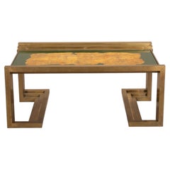 1960s Italian Brass and Glass Coffee Table Designed by Angelo Bragalini