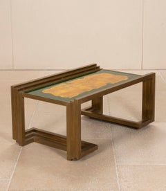 1960s Italian Brass and Glass Coffee Table Designed by Angelo Bragalini