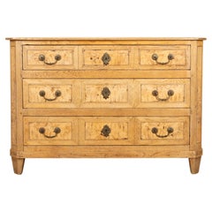18th Century French Bleached Oak and Ash Commode