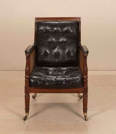 19th Century English Mahogany Library Chair