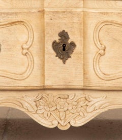 19th Century French Bleached Oak Commode