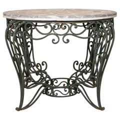 Early 20th Century Italian Marble Top Conservatory Table