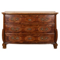 19th Century Swiss Walnut Commode with Original Scrumble Painted Top