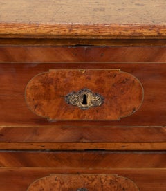 19th Century Swiss Walnut Commode with Original Scrumble Painted Top