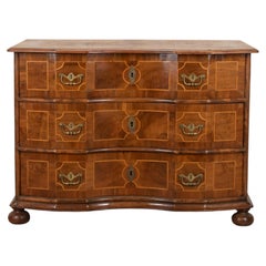 18th Century German Walnut Serpentine Commode
