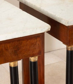 Pair of 19th Century Italian Walnut Console Tables