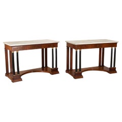 Pair of 19th Century Italian Walnut Console Tables